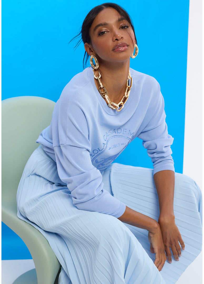 LOLA CASADEMUNT Sweater with Rhinestones / LS2611030