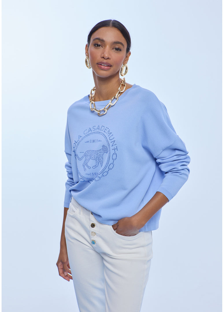 LOLA CASADEMUNT Sweater with Rhinestones / LS2611030