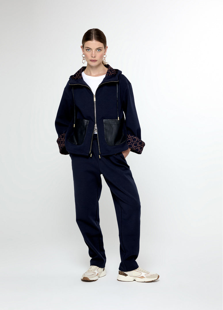 STRETCH JOGGING TROUSERS WITH WAISTBAND DETAIL / LF2514020