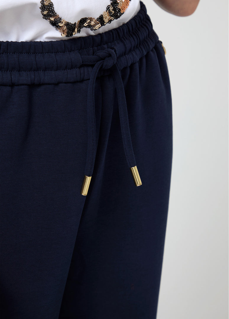 STRETCH JOGGING TROUSERS WITH WAISTBAND DETAIL / LF2514020