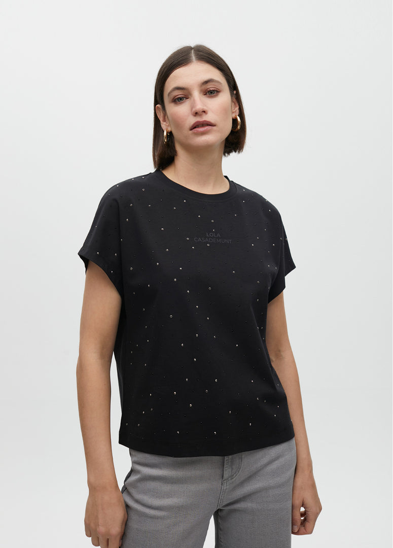 T-SHIRT WITH RHINESTONE DETAIL / LF2515028