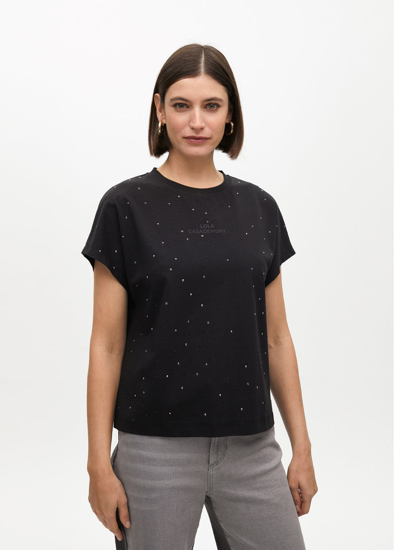 T-SHIRT WITH RHINESTONE DETAIL / LF2515028