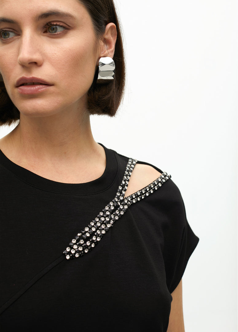 SLEEVELESS TOP WITH RHINESTONE OPENING / LF2515024