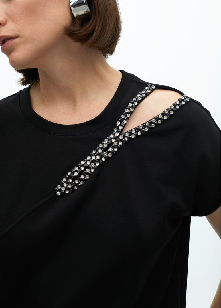 SLEEVELESS TOP WITH RHINESTONE OPENING / LF2515024