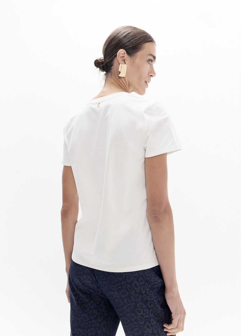 LOLA CASADEMUNT T-Shirt με V Λαιμόκοψη / LF2615013