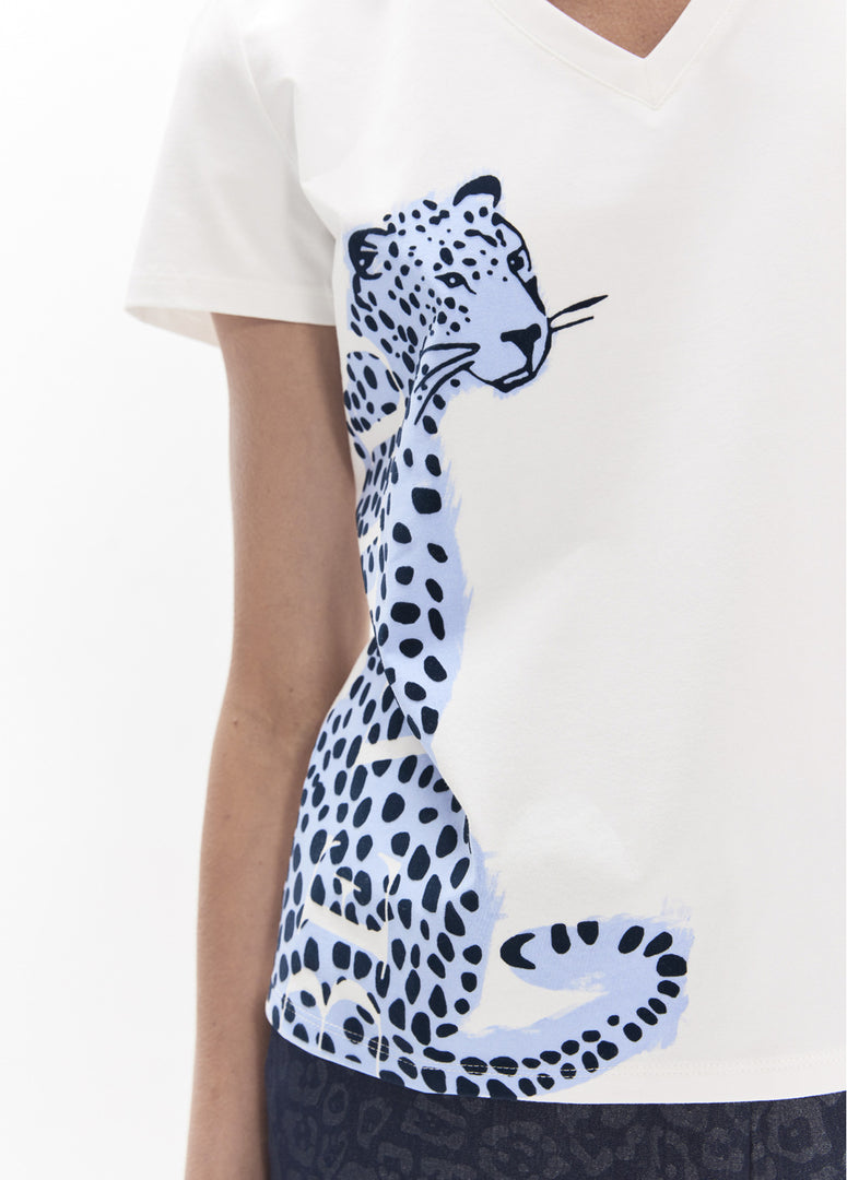 LOLA CASADEMUNT T-Shirt με V Λαιμόκοψη / LF2615013