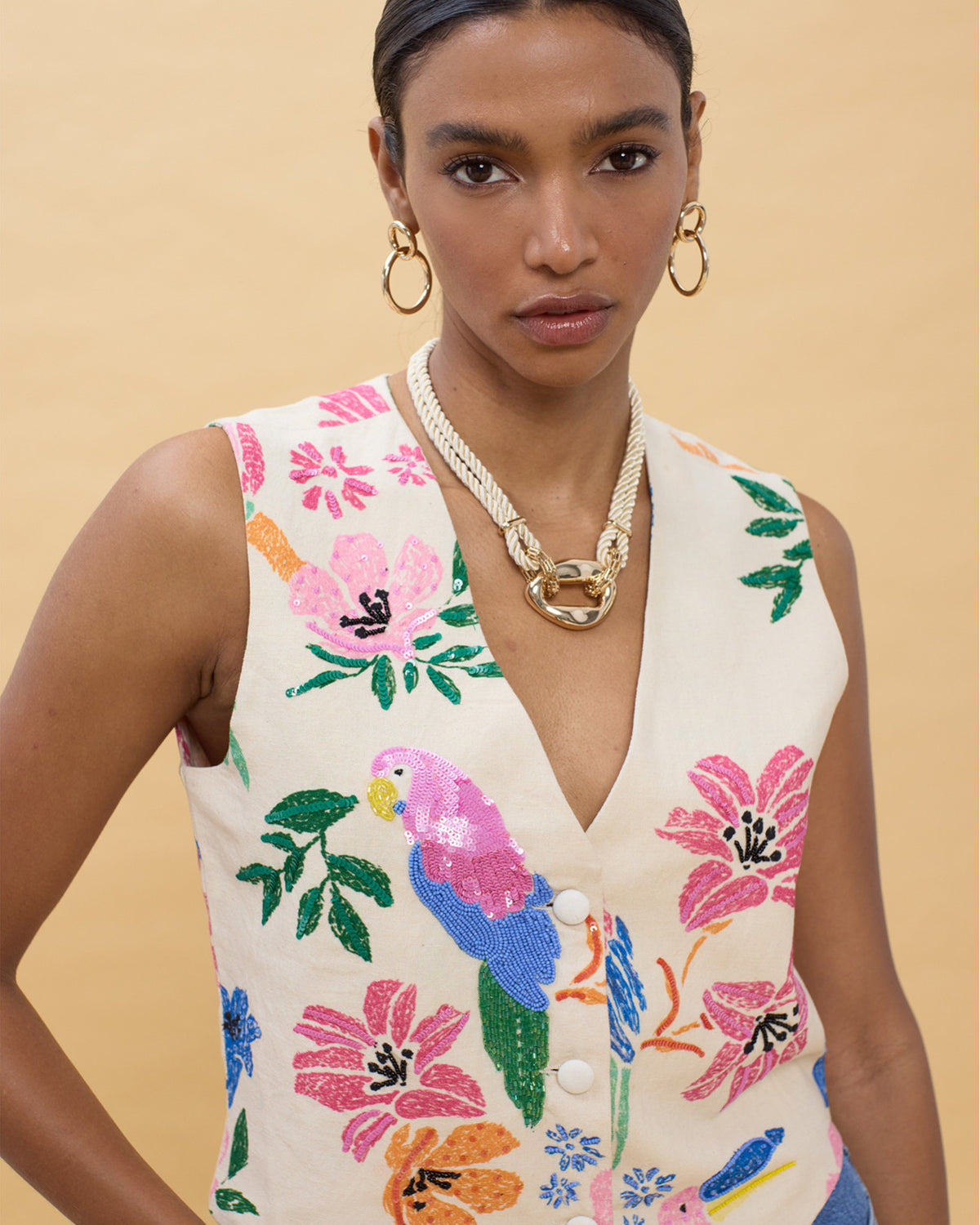 LOLA CASADEMUNT Γιλέκο Multi με κέντημα χάντρες