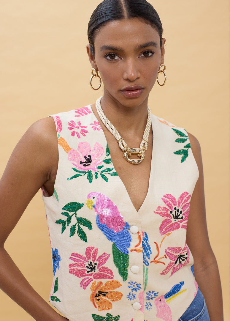 LOLA CASADEMUNT Γιλέκο Multi με κέντημα χάντρες