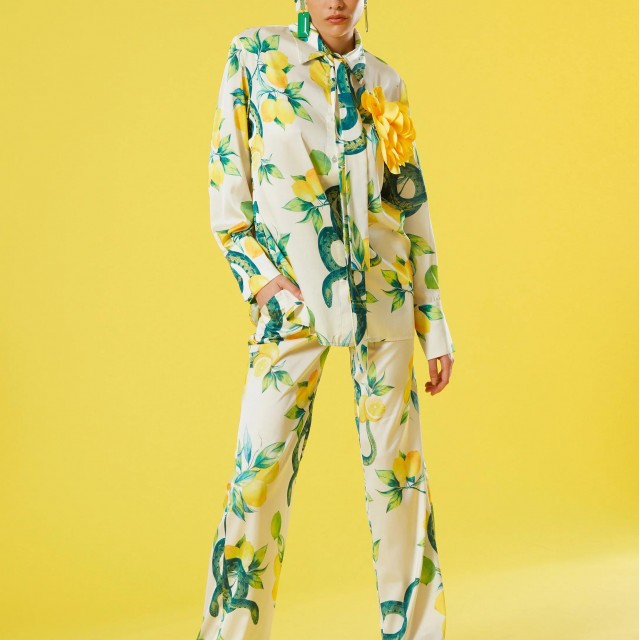 C.MANOLO / LEMON PRINTED SHIRT / ECRU