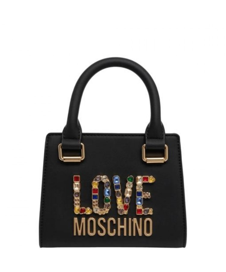 LOVE MOSCHINO/ ΤΣΑΝΤΑ ΧΕΙΡΟΣ ΜΕ STRASS  LOGO/ JC4336PPOIKJ0