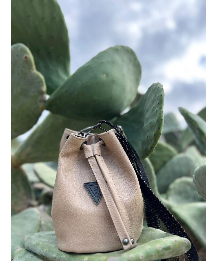 YFOS / SELMA SMALL LEATHER POUCH / BEIGE