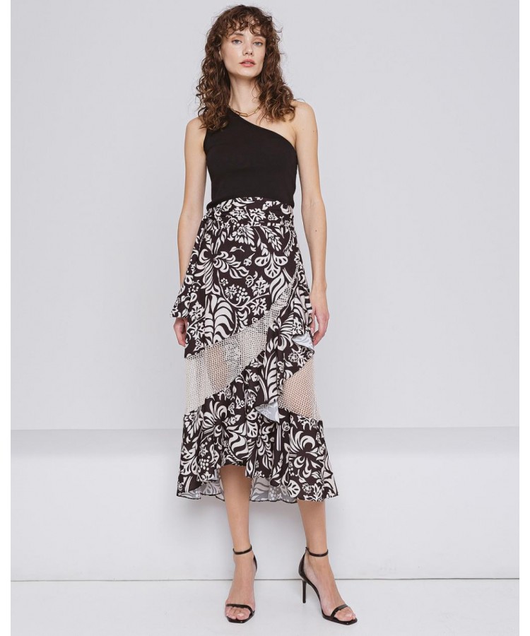 ACCESS / PRINTED VOLAN MIDI SKIRT / DUBAI