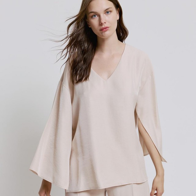 ACCESS / OVERSIZED OPEN BLOUSE / VANILLA / 2187-604