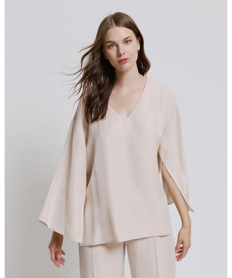 ACCESS / OVERSIZED OPEN BLOUSE / VANILLA / 2187-604