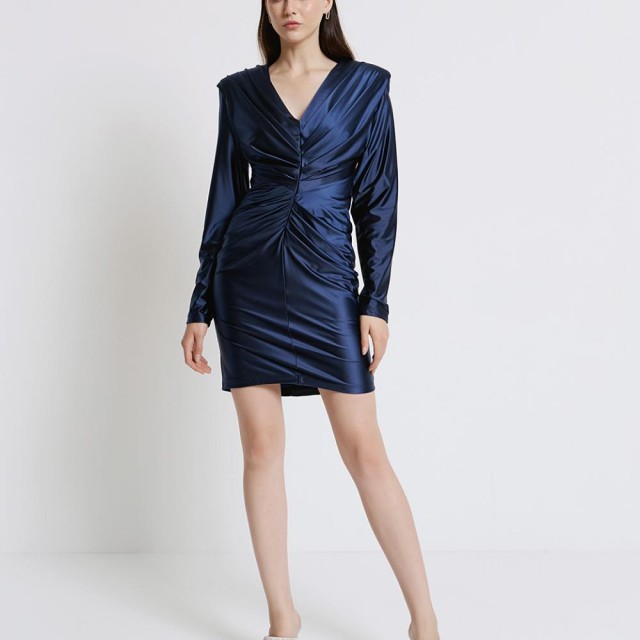 ACCESS / DRAPE MINI DRESS / BLUE / 3039-222