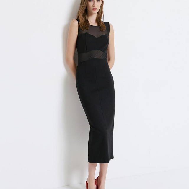 ACCESS / MIDI PENCIL DRESS / BLACK / 3301-139