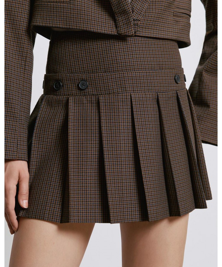 ACCESS / MINI CHECKED SCHOOL SKIRT / CHOCO / 6008-727