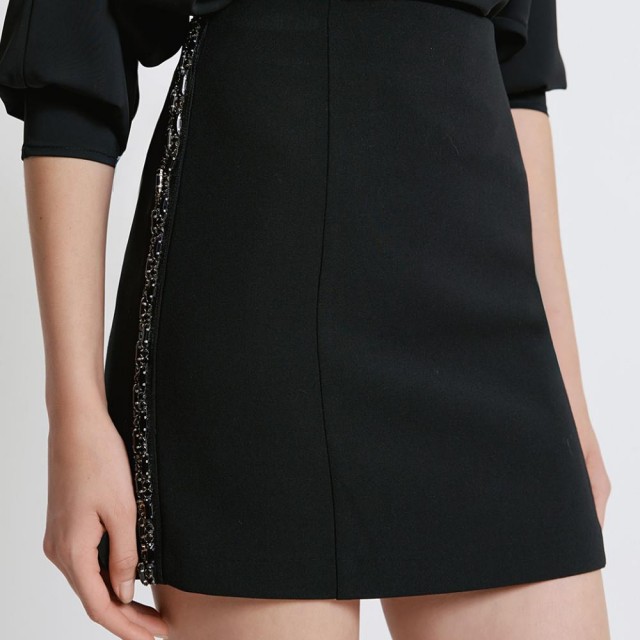 ACCESS / SHINY DETAILS MINI SKIRT / BLACK / 6067-504