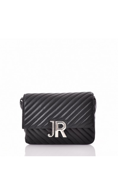 RICHMOND/ Shoulder bag καπιτονέ με ασημένιο logo/ RWA24062BO