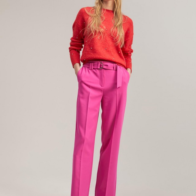 LOLA CASADEMUNT/WIDE-LEG TROUSERS WITH BELT / MF2414005