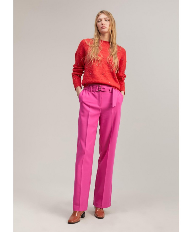 LOLA CASADEMUNT/WIDE-LEG TROUSERS WITH BELT / MF2414005