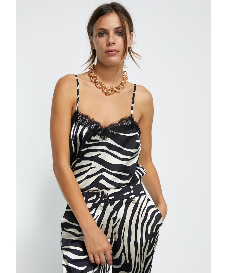 LOLA CASADEMUNT/ ANIMAL PRINT TOP /  LF2415040