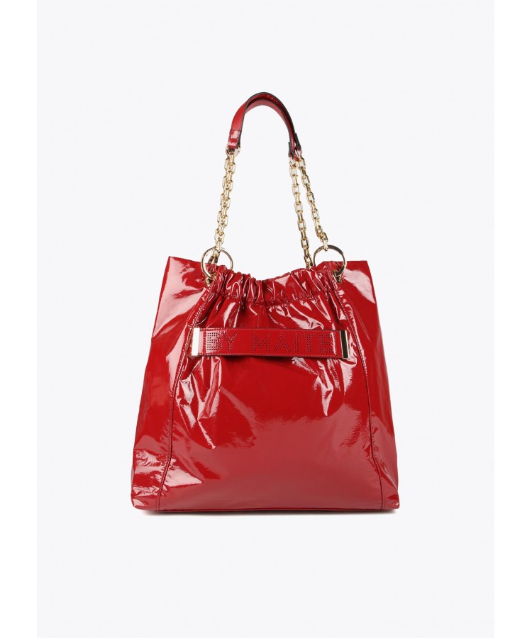 LOLA CASADEMUNT/ SHINY TOTE BAG RED / MF2404001