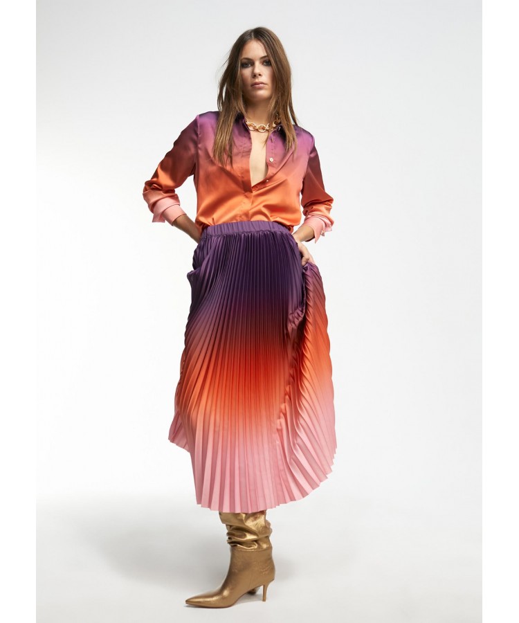 LOLA CASADEMUNT/ PLEATED OMBRÉ SKIRT / LF2408002