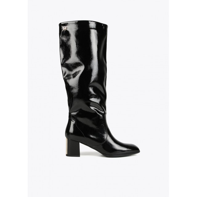 LOLA CASADEMUNT/ FAUX PATENT LEATHER KNEE-HIGH BOOTS/MF2405005