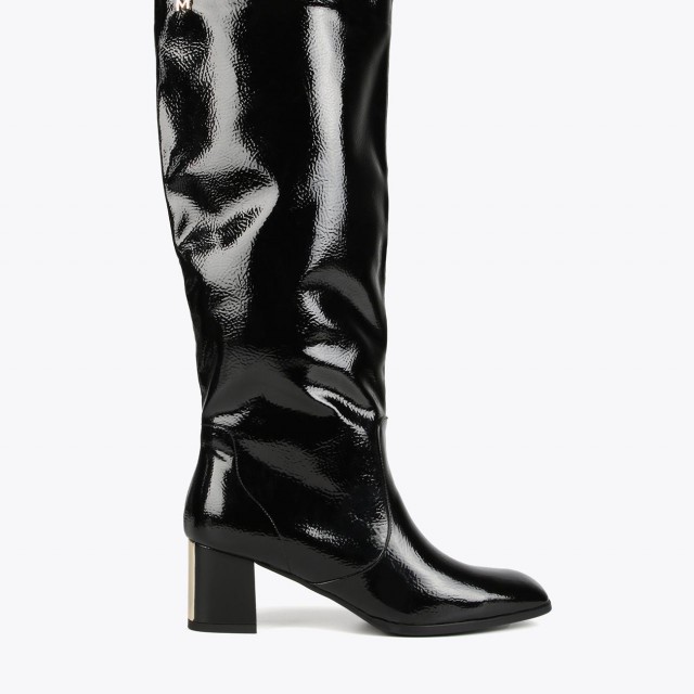 LOLA CASADEMUNT/ FAUX PATENT LEATHER KNEE-HIGH BOOTS/MF2405005