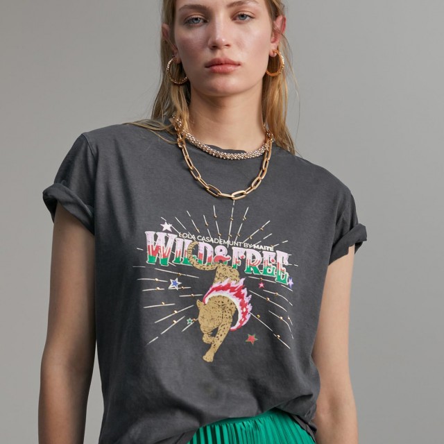 LOLA CASADEMUNT/ DISTRESSED TIGER T-SHIRT/ MF2415021