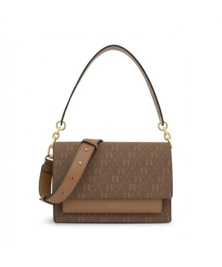 TOUS/ Μεσαίου μεγέθους τσάντα χιαστί Audree TOUS Buckles Silhouette σε γήινα χρώματα TOUS/ Μεσαίου μεγέθους τσάντα χιαστί Audree TOUS Buckles Silhouette σε γήινα χρώματα