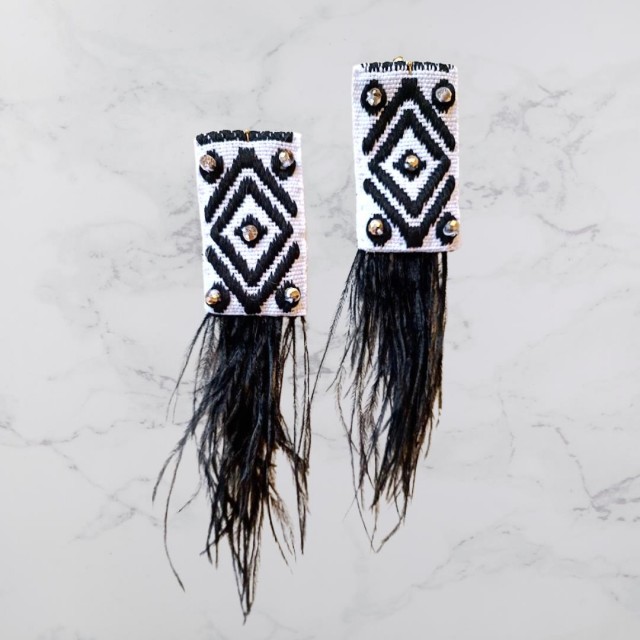 TZAVE / FOLKLORE EARRINGS / BLACK