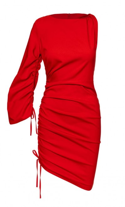 ACCESS / ONE SHOULDER DRESS / RED / 3002-318