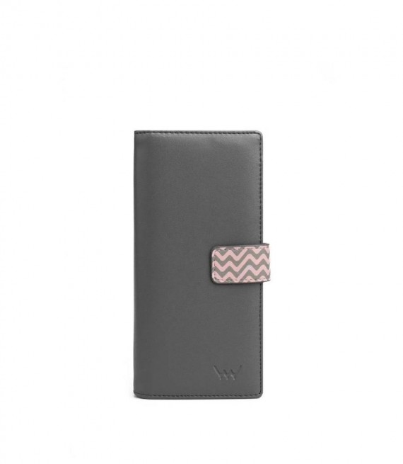 NIQUA Πορτοφόλι με κούμπωμα και print/ Γκρί