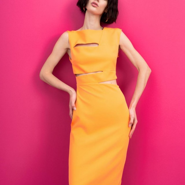 ACCESS / OPEN PENCIL DRESS / ORANGE / 3345-244