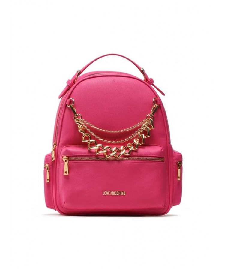 LOVE MOSCHINO/ Backpack με διακοσμητικές αφαιρούμενες αλυσίδες Ροζ/ JC4293PP0GKT0604