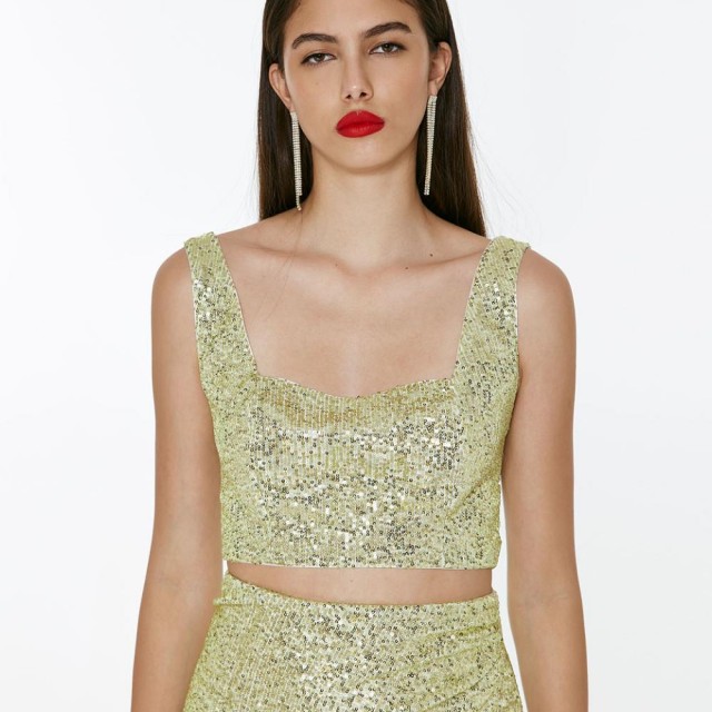 ACCESS / SEQUINNS TOP / LIME / 2118-426