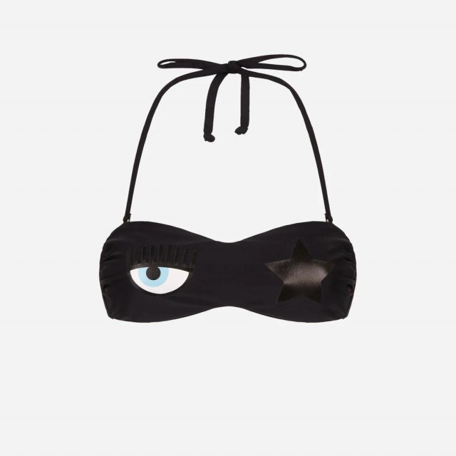 CHIARA FERRAGNI/ EYE STAR BANDEAU BIKINI TOP BLACK/ 57124901