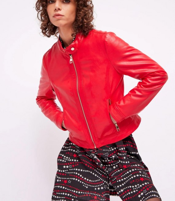 GAUDI / FAUX LEATHER JACKET / RED