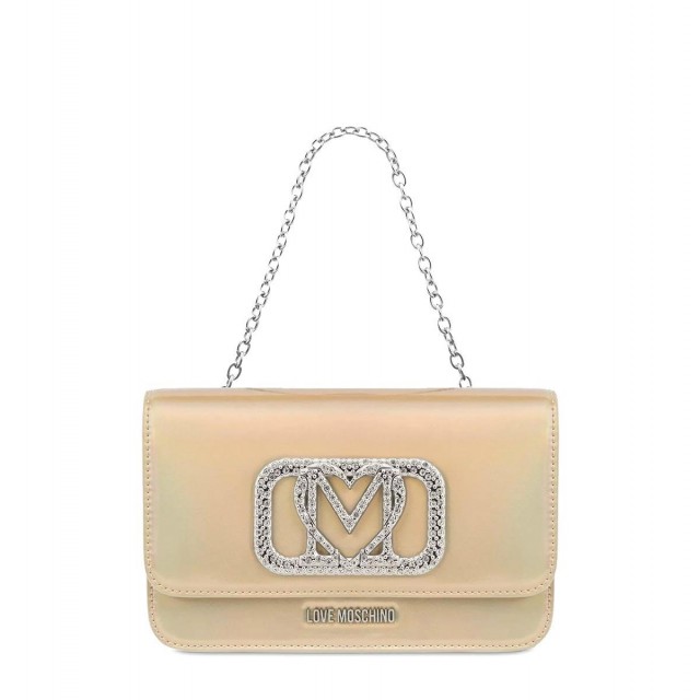 LOVE MOSCHINO/ Τσαντάκι σε χρυσό χρώμα με crystal-logo/ JC4046PP1HLQ0