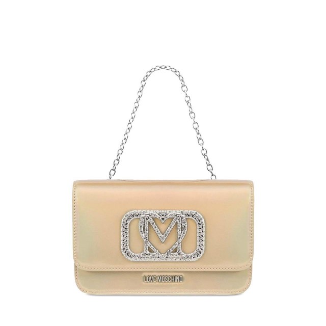 LOVE MOSCHINO/ Τσαντάκι σε χρυσό χρώμα με crystal-logo/ JC4046PP1HLQ0