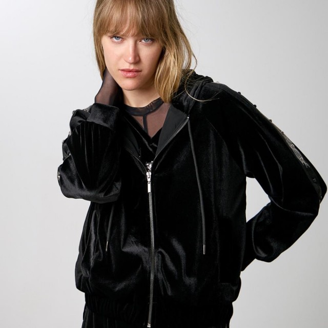 ACCESS / VELVET BOMBER STRASS / BLACK