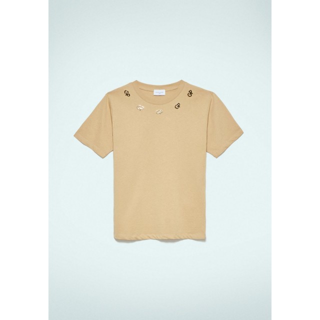 GAELLE / JERSEY T-SHIRT / BEIGE