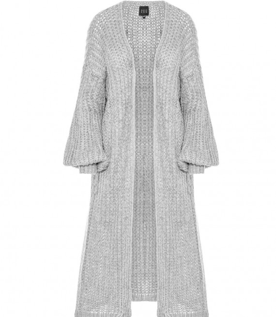 ACCESS / LONG KNITTED CARDIGAN / GREY