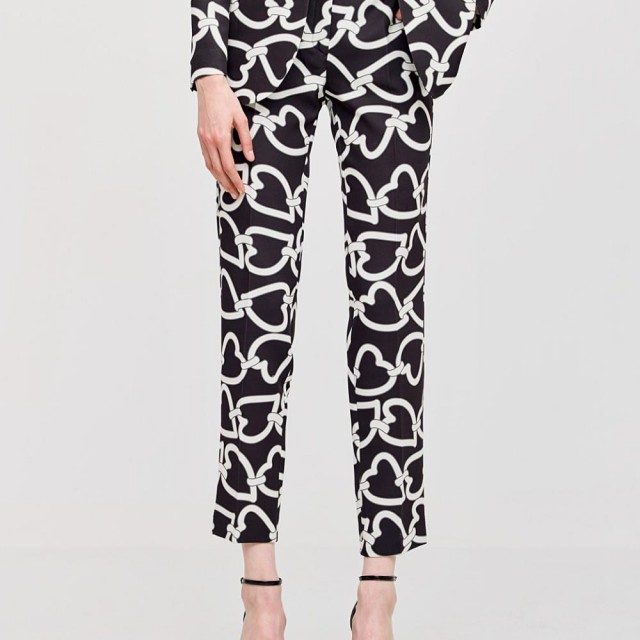 ACCESS / HEART PRINTED TROUSERS / BLACK