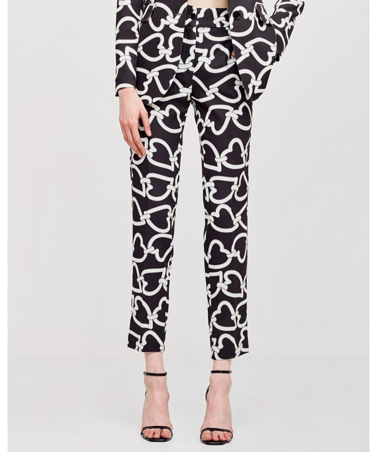 ACCESS / HEART PRINTED TROUSERS / BLACK