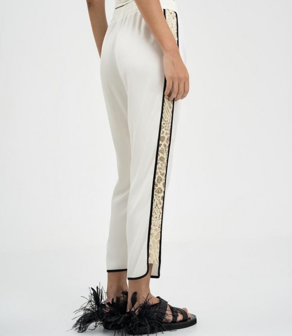 ACCESS / SEQUINS DETAILS TROUSERS / OFF-WHITE