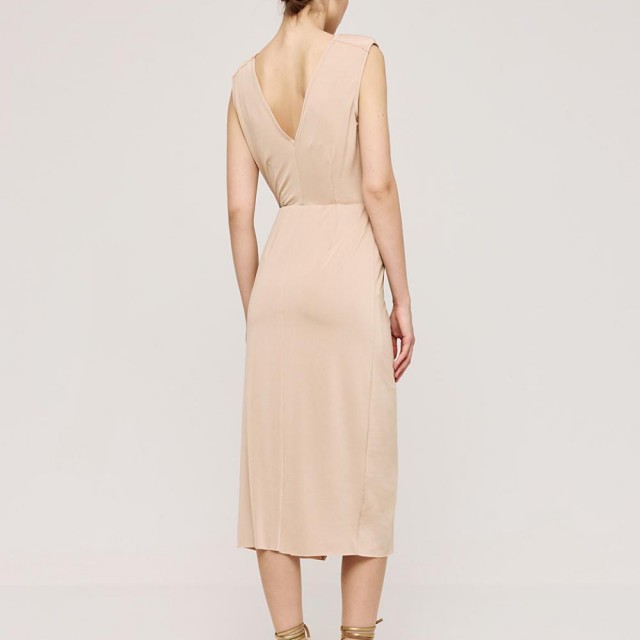 ACCESS / MIDI V DRESS / GOLD