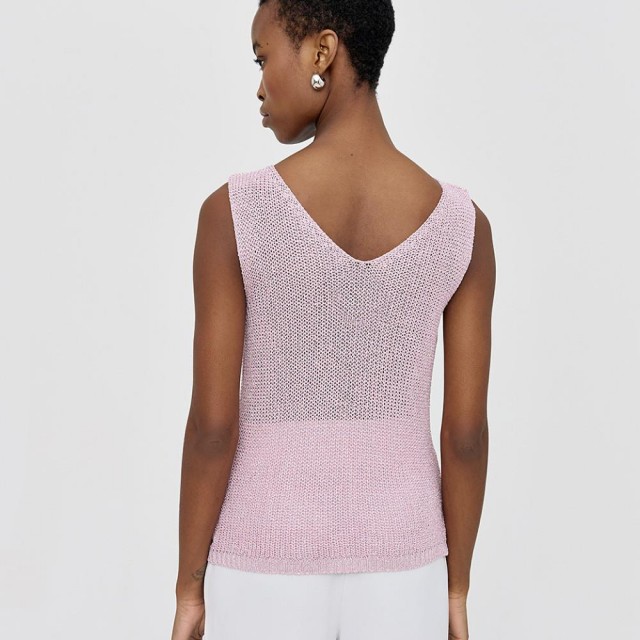 ACCESS / KNITTED LUREX TOP / PINK